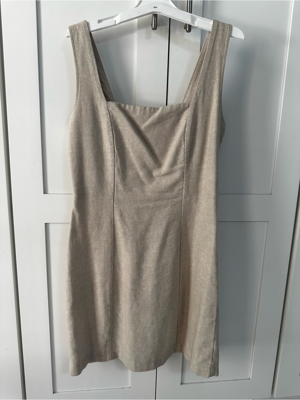 Old Navy Champagne-Beige Sleeveless Square-Neck Mini Dress
